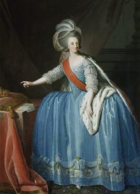 unknow artist Portrait of Queen Maria I of Portugal in an 18th century painting Norge oil painting art
